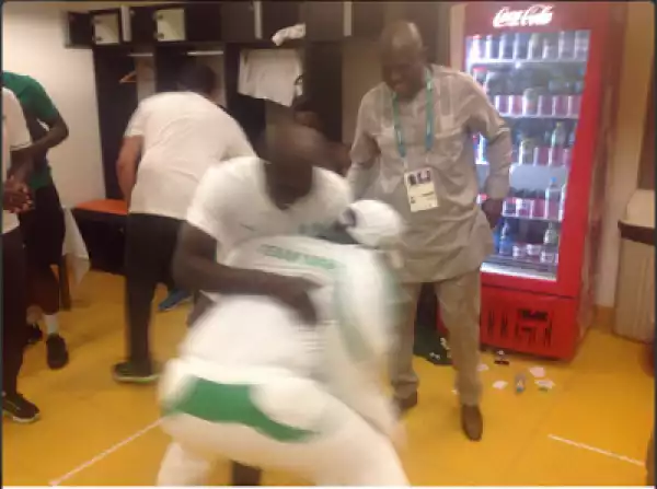 Photos: See How Coach Siasia And Others Celebrated The Emphatic Win Against Sweden